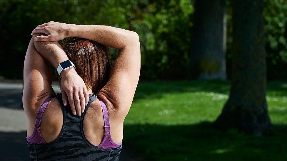 woman wearing apple watch