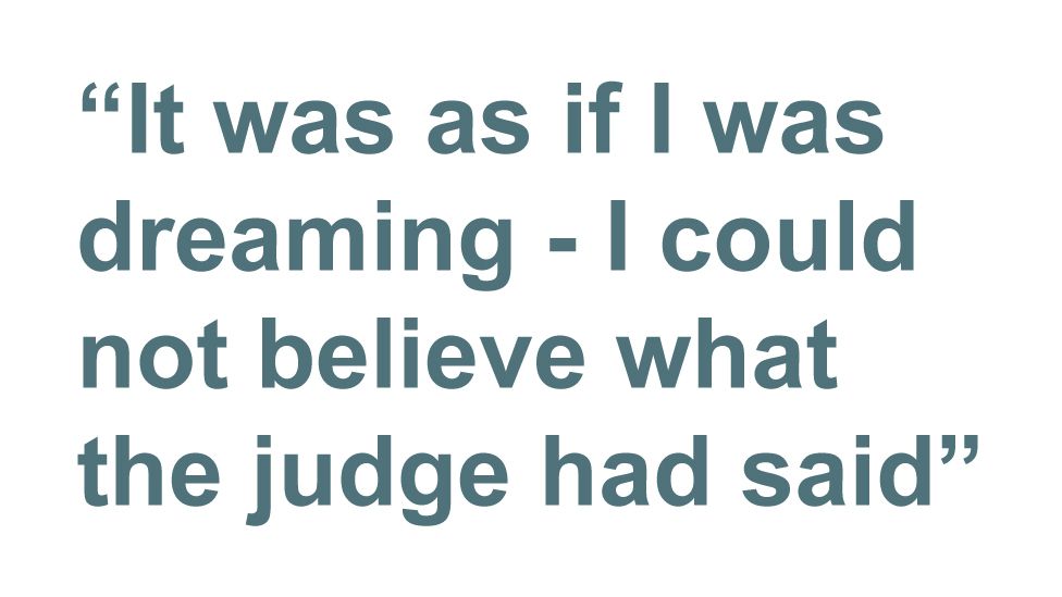 Quotebox: It was as if I was dreaming - I couldn't believe what the judge had said