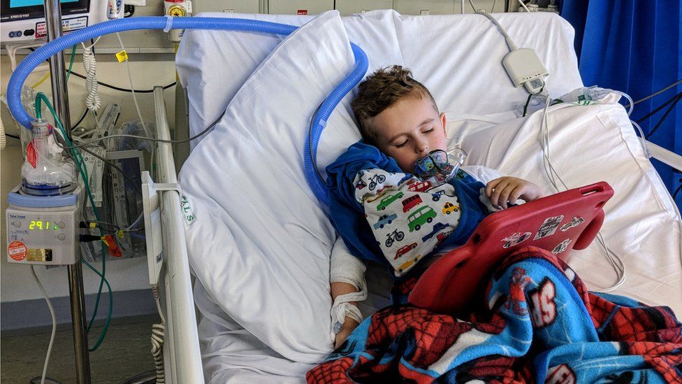 Oscar has been in hospital 57 times with his asthma