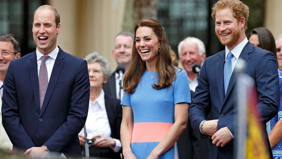 The Duke and Duchess of Cambridge and Prince Harry