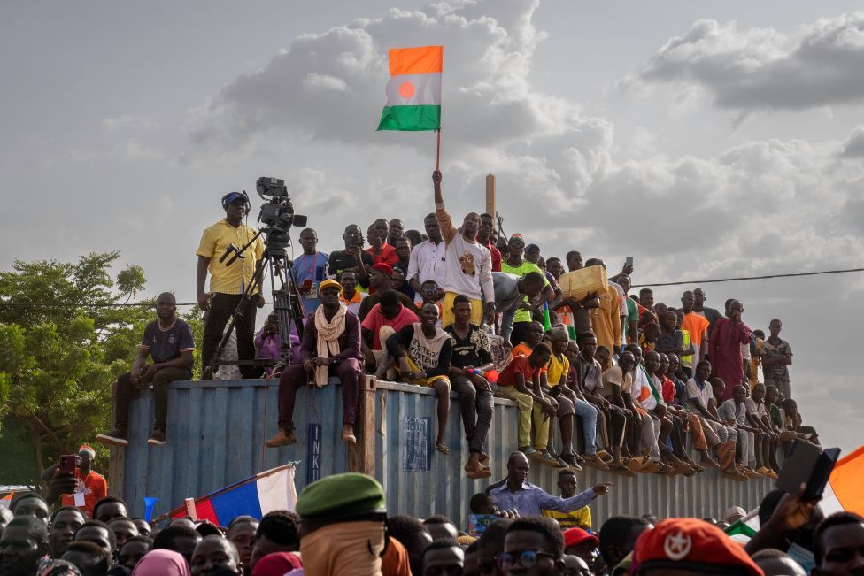 Pro-junta protest in Niamey on 16 September