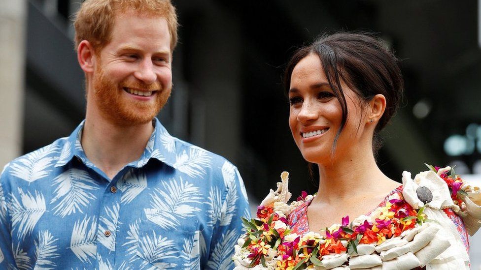Prince Harry, Duke of Sussex, and Meghan, Duchess of Sussex, visit the University of the South Pacific on 24 October 2018 in Suva, Fiji