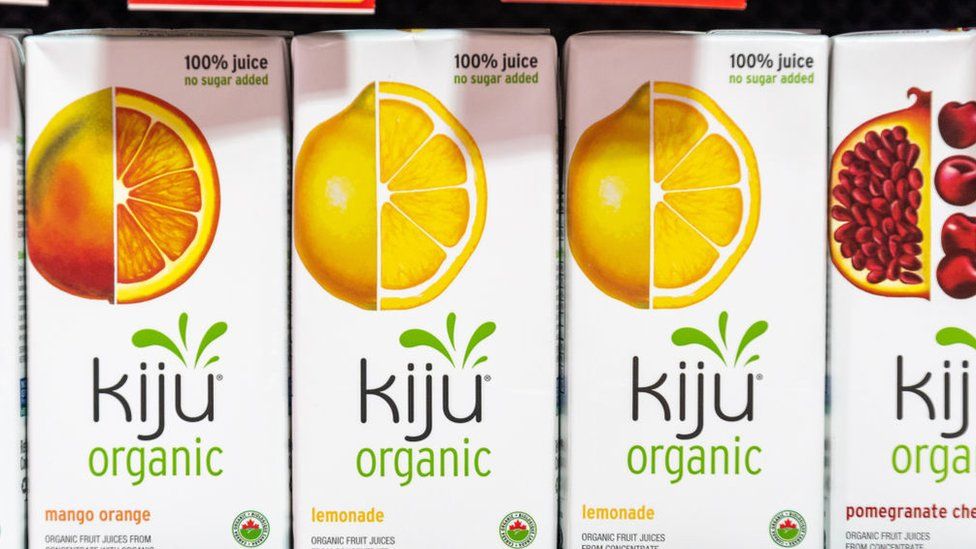 Cartons of organic juice