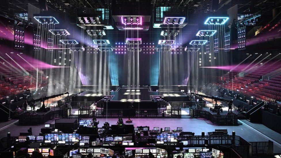 The final staging set up for Eurovision