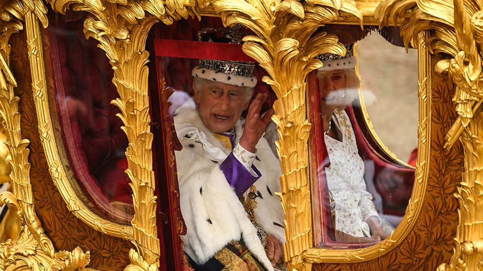 King Charles and Queen Camilla in the Gold State Coach