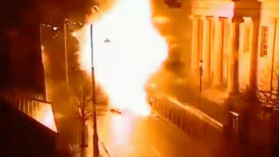 Bomb detonating in Londonderry
