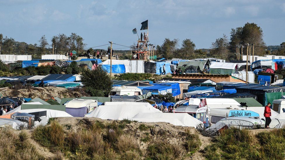 The so-called "Jungle" migrant camp near Calais