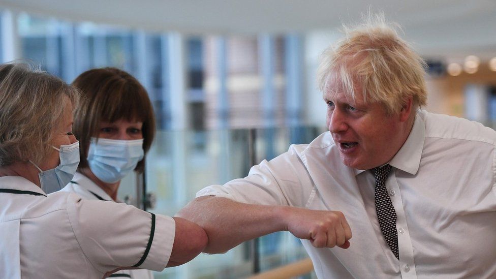 Boris Johnson at Hexham Hospital