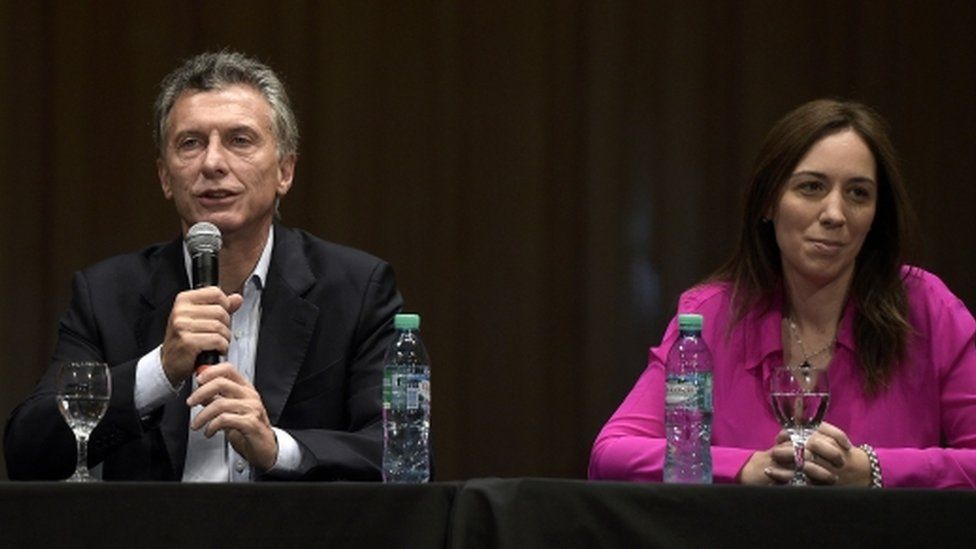 President Mauricio Macri (left) and Buenos Aires governor Maria Eugenia Vidal (right), Nov 2015