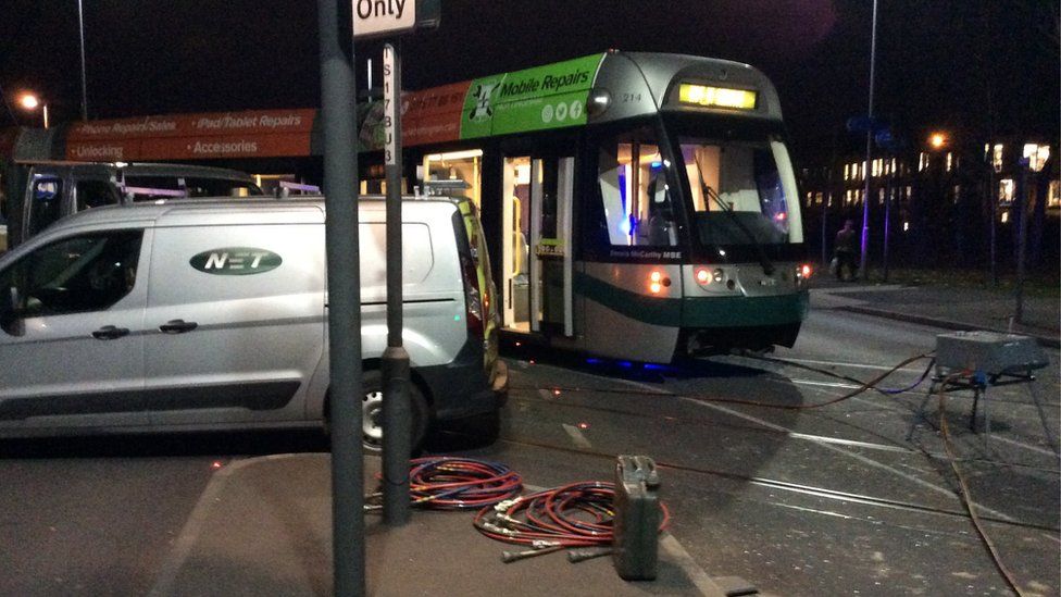 Nottingham tram crash causes worst traffic jam 'in years' BBC News