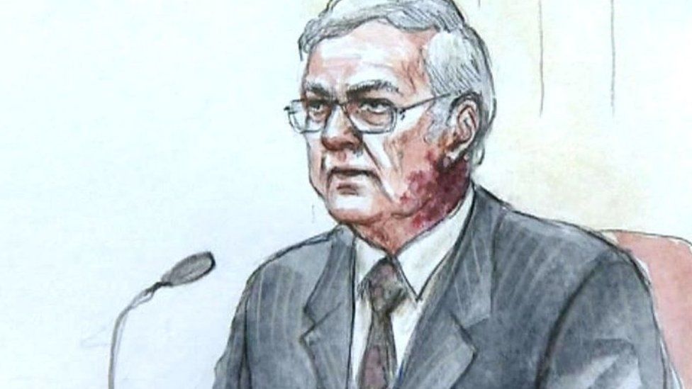An artist's impression of Gordon Anglesea during the trial
