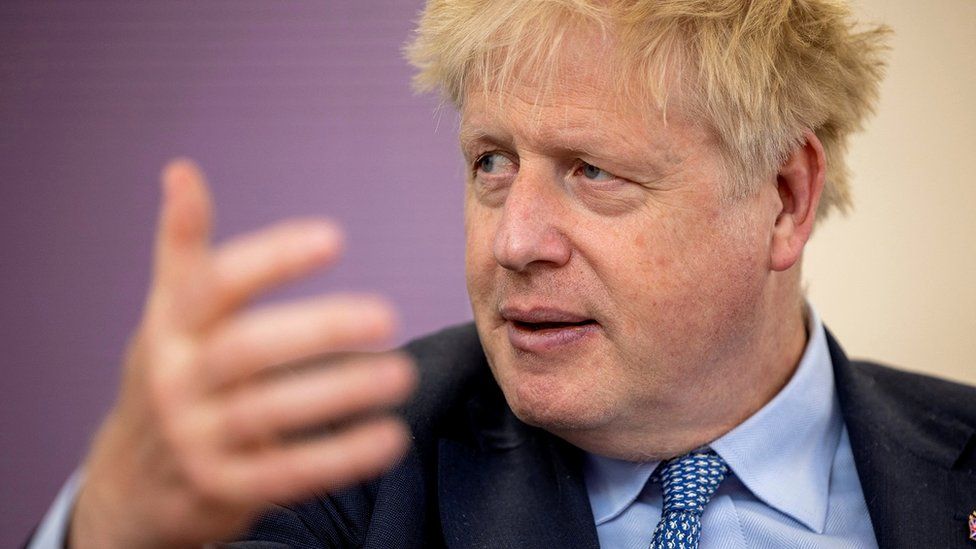 A close-cropped photo of Boris Johnson