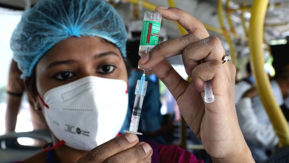 Covishield India Vaccine Maker Halves Production BBC News    118845842 Kolkata Vial 