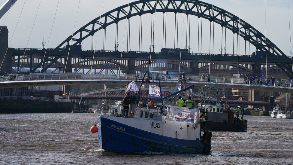 Brexit flotilla on the Tyne