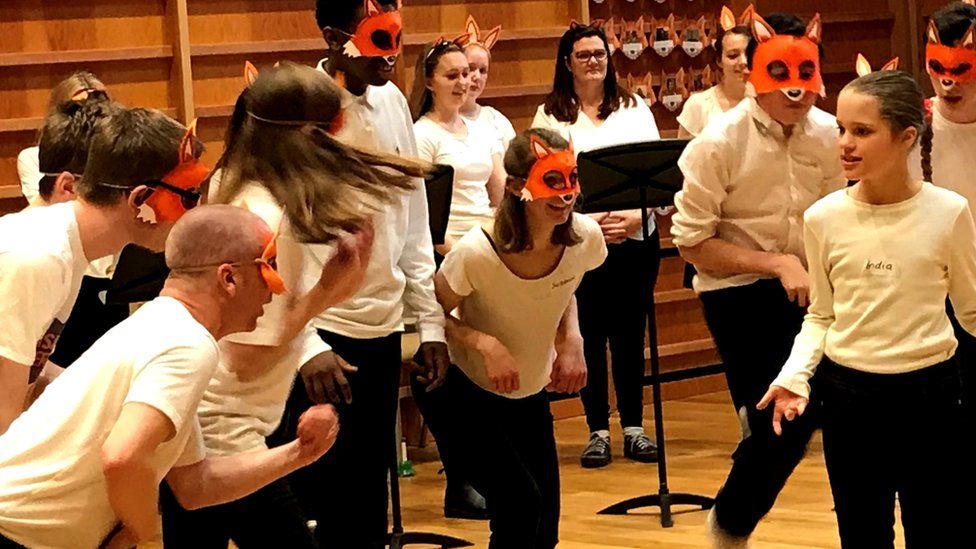 Children participating in the Turtle Opera project