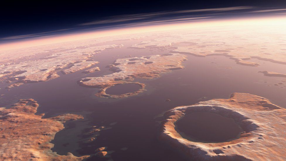 illustration of Martian ocean