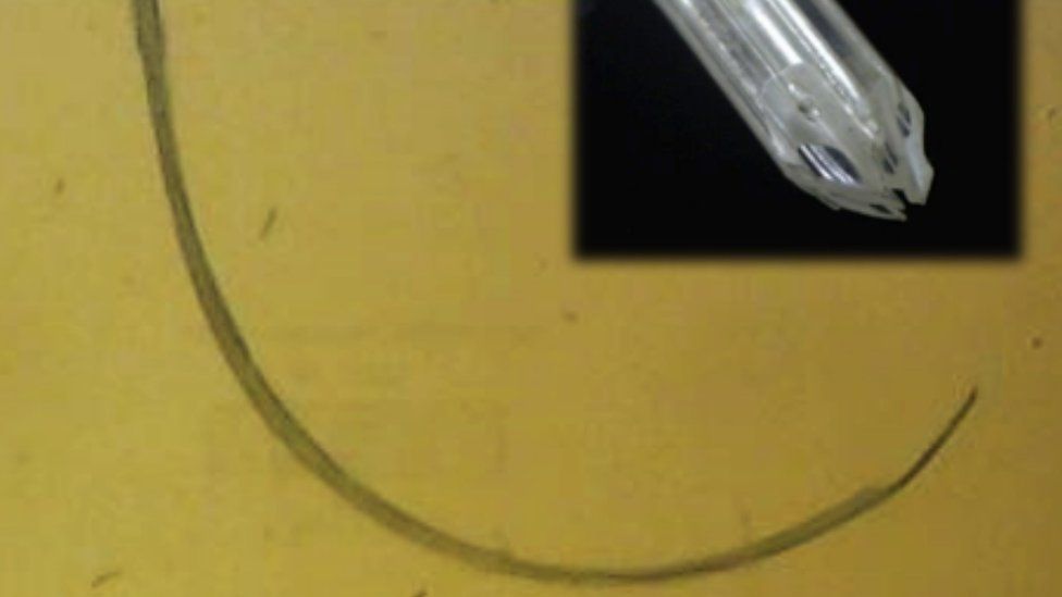 Close-up of prototype needle