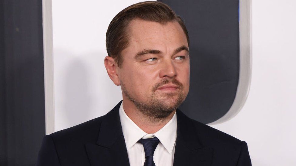 Leonardo DiCaprio pictured at the world premiere of Netflix's "Don't Look Up" at Jazz at Lincoln Center on December 05, 2021 in New York City