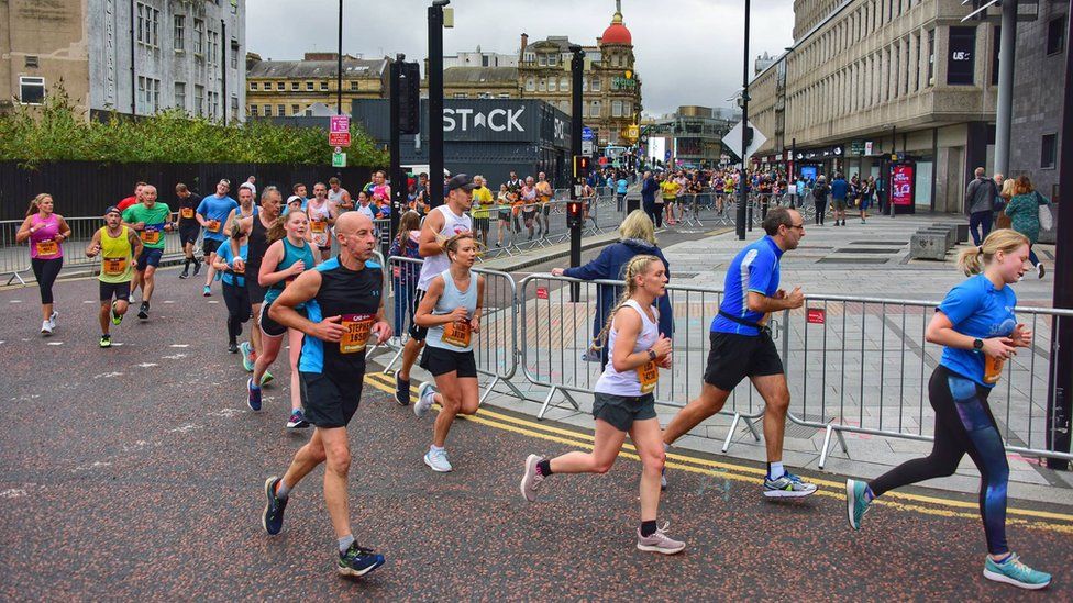 Runners head through Newcastle city centre