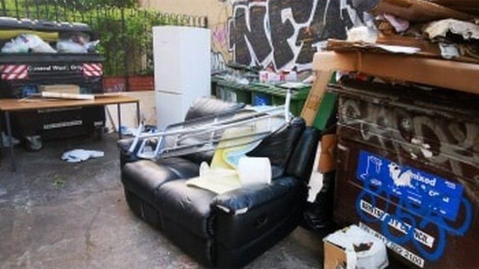 Fly-tipped furniture