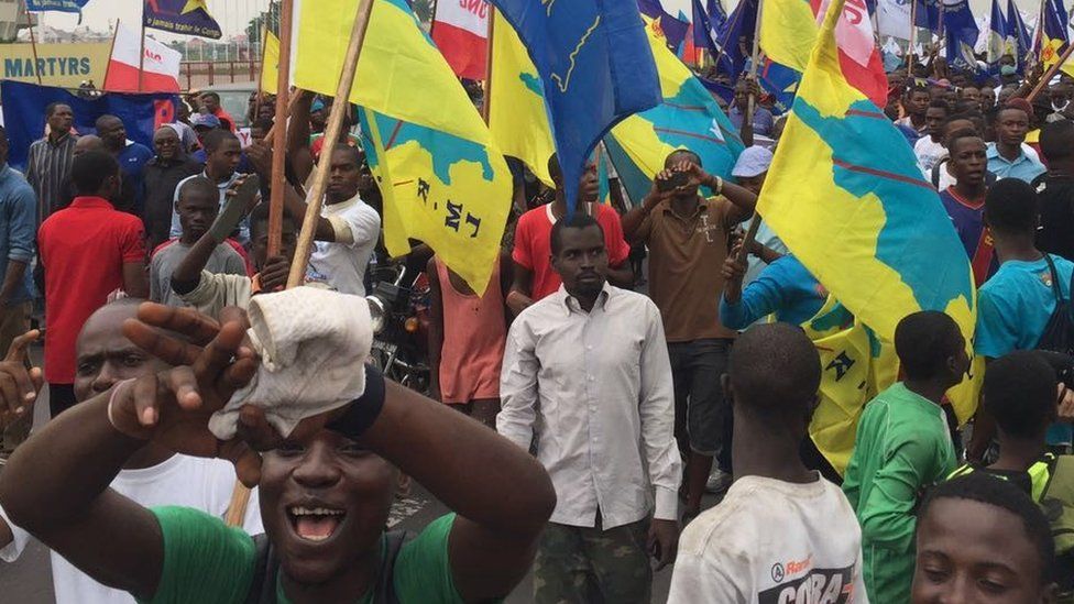 Protesters in Kinshasa