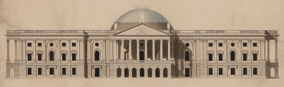 Design for US Capitol, Washington DC - by William Thornton, 1793-1800