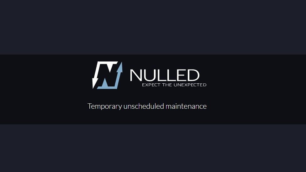 Nulled website offline page stating scheduled maintenance