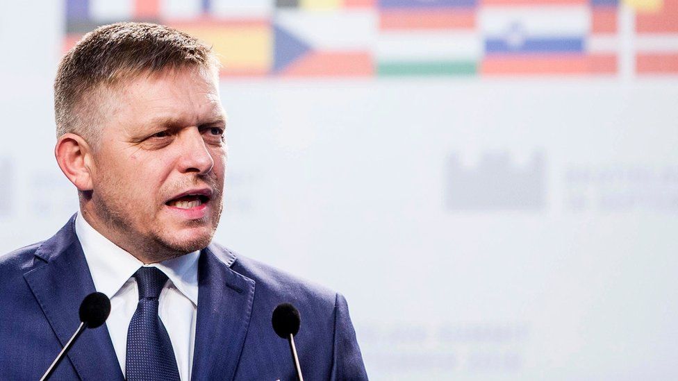 Slovakia's Prime minister Robert Fico delivers a statement after the European Union Summit of 27 Heads of State or Government in Bratislava, Slovakia on 16 September 2016.