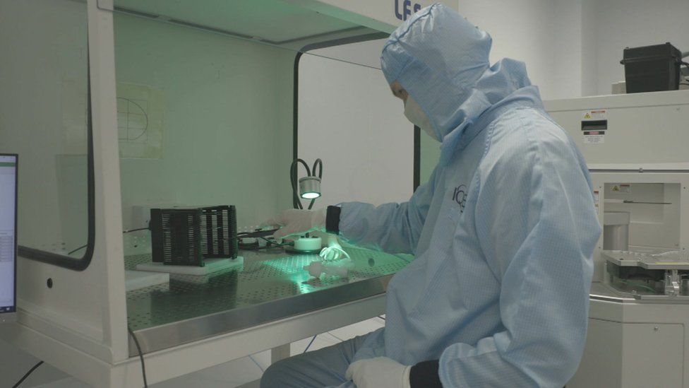 worker inside semiconductor factory