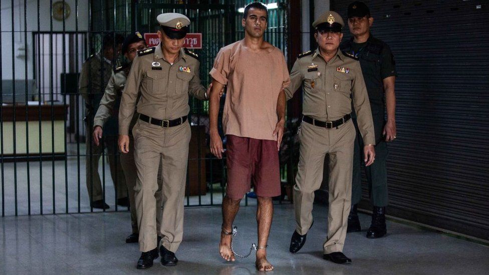 Hakeem al-Araibi attends court in shackles in Bangkok