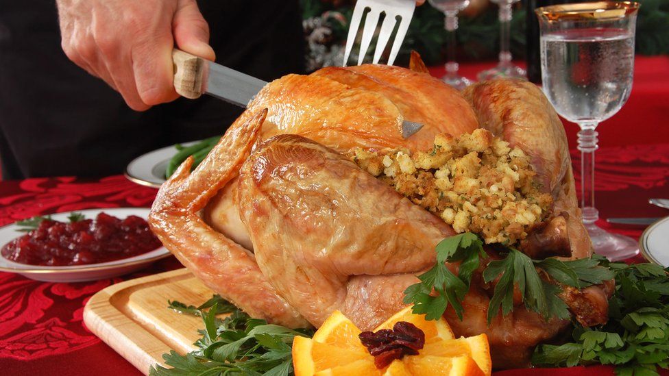 Turkey on the dinner table