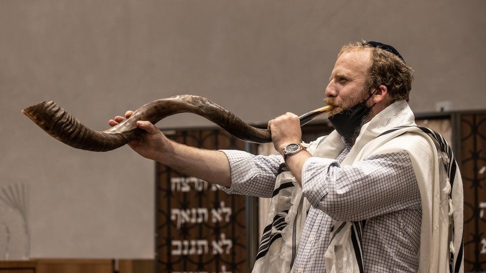The blowing of the Shofar