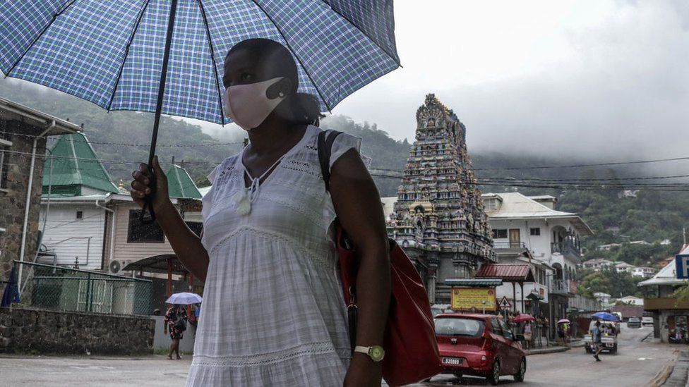 woman in victoria, seychelles