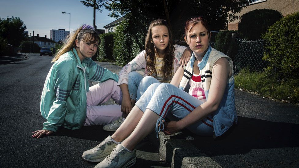 Liv Hill, Molly Windsor and Ria Zmitrowicz in Three Girls