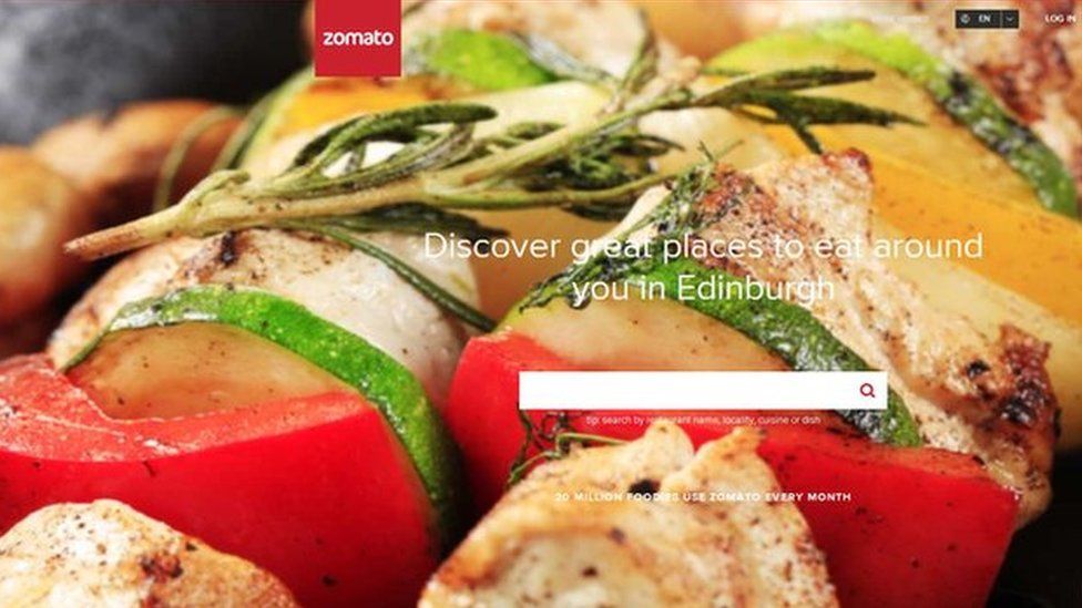 Zomato website