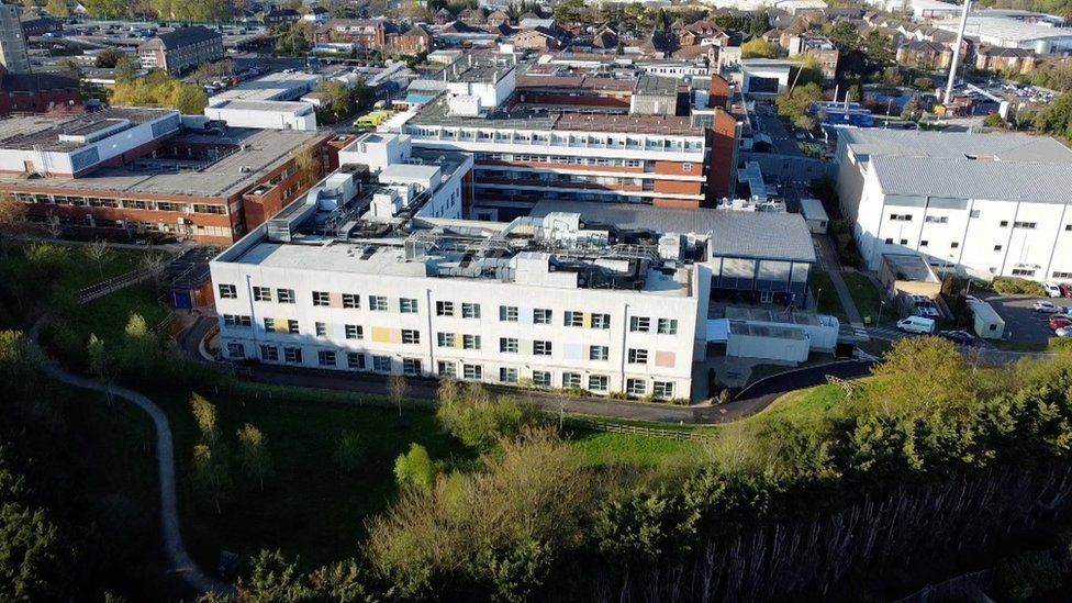 Aerial shot of Kettering General Hospital