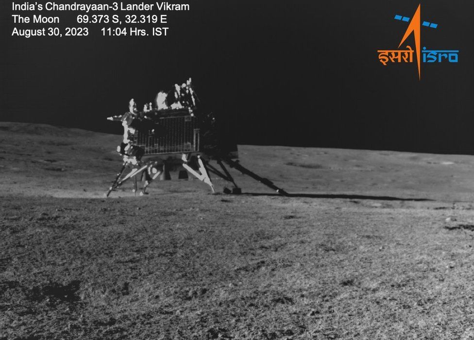 A photo of the Vikram lander taken by Pragyaan rover on Wednesday