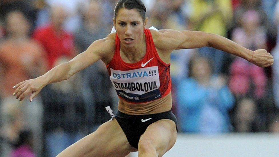 Vania Stambolova conquering the hurdles
