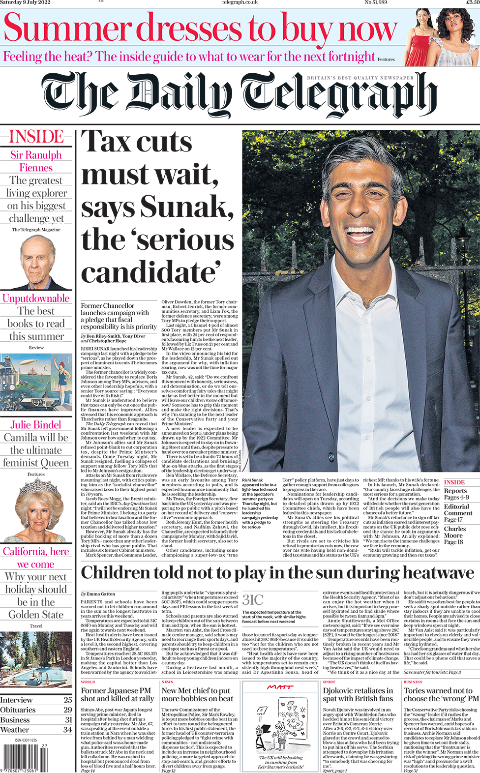 Telegraph front page