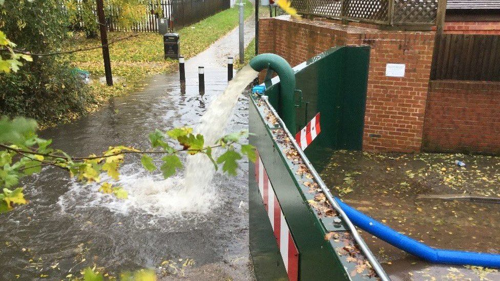 Flood gate closed in Upton