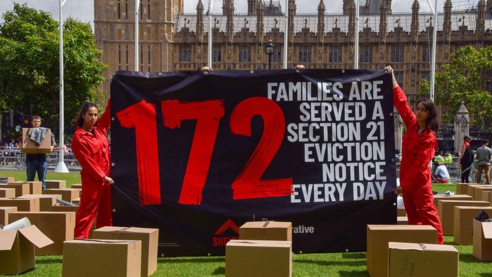 Protest against Section 21 eviction notices in Westminster