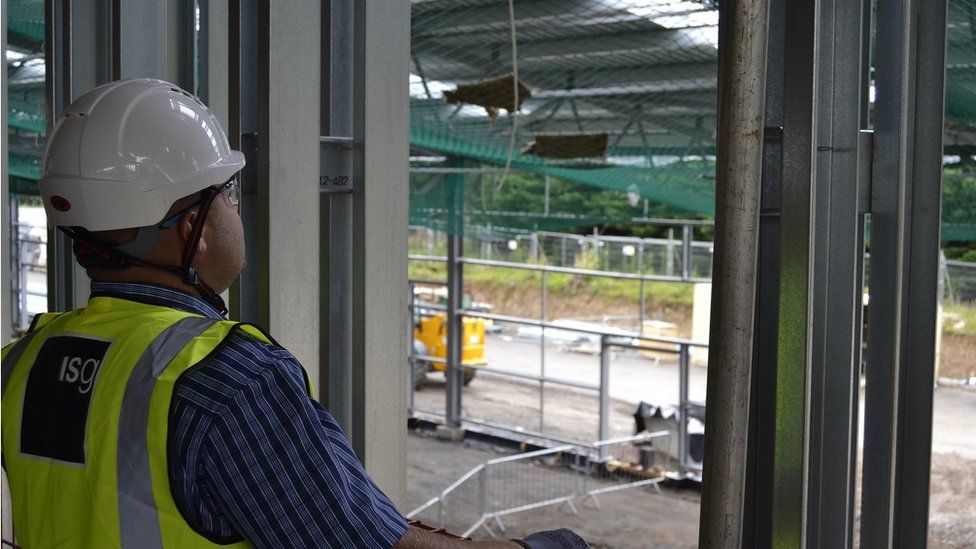 A man training in construction
