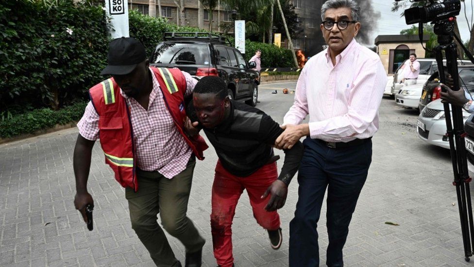 Scene of attack on Nairobi hotel