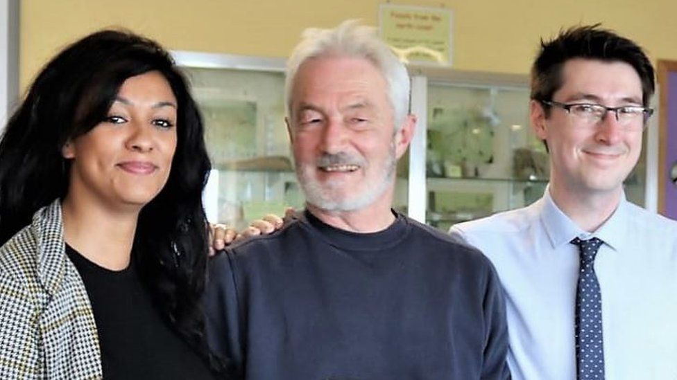 Nick chase (centre), pictured with his daughter Geneeka West and son Will Chase