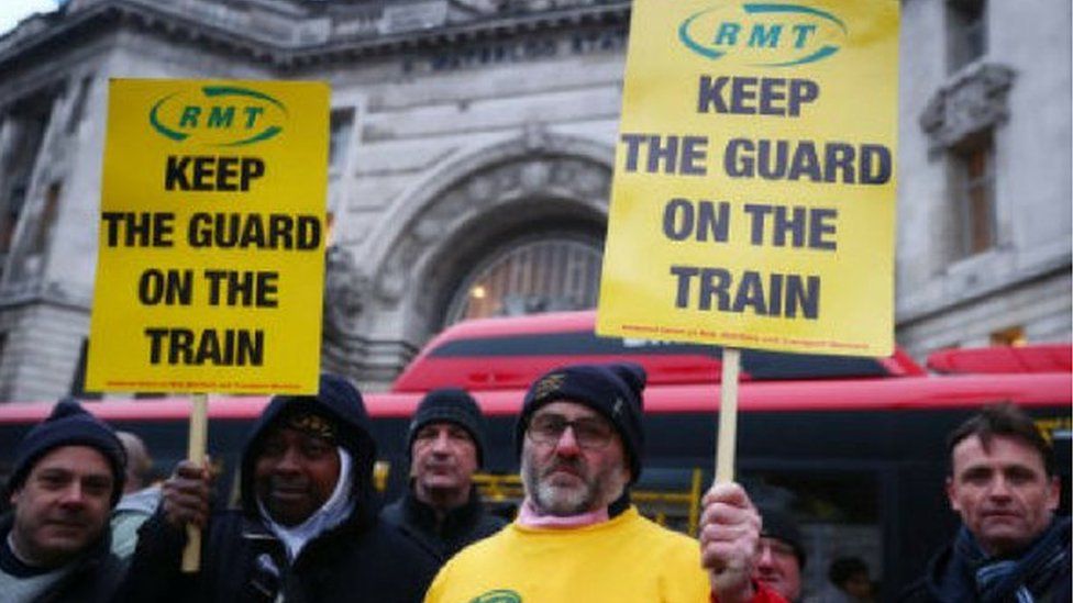 rail workers on strike