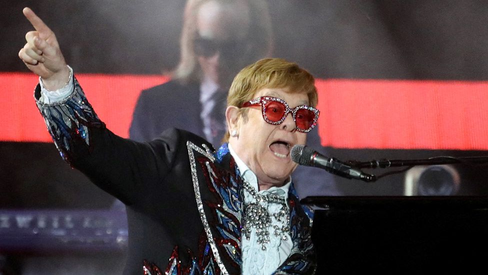 Elton John performs "Bennie and the Jets" as he wraps up the U.S. leg of his 'Yellow Brick Road' tour at Dodger Stadium in Los Angeles, California, U.S. November 20, 2022.