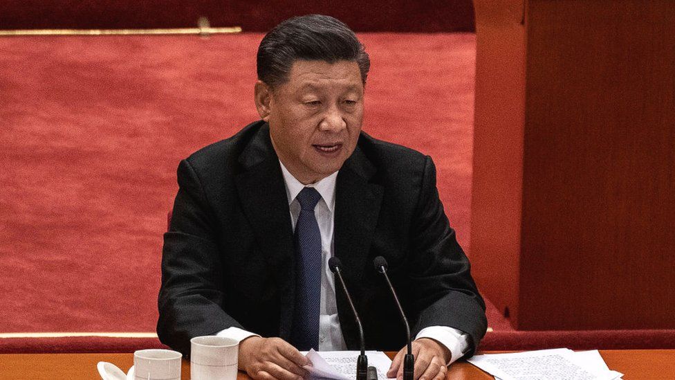 Chinese President Xi Jinping at the Great Hall of the People in Beijing, China, October 23, 2020