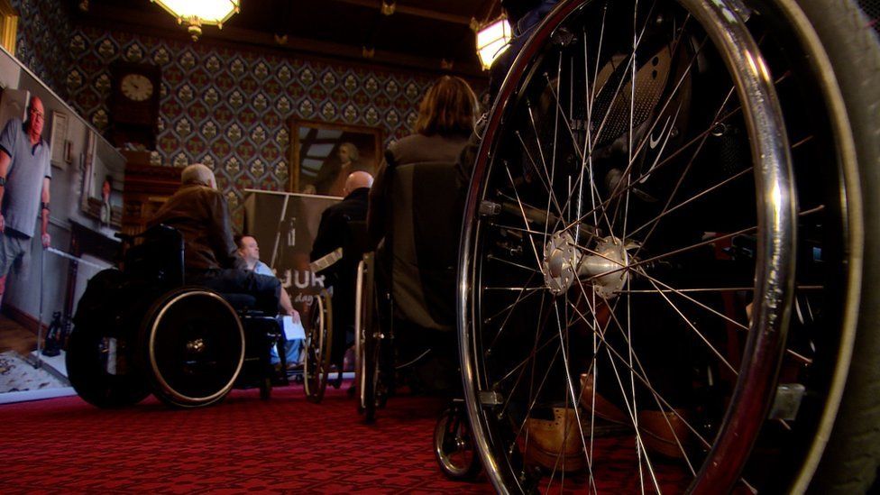 Victims of the Troubles in wheelchairs
