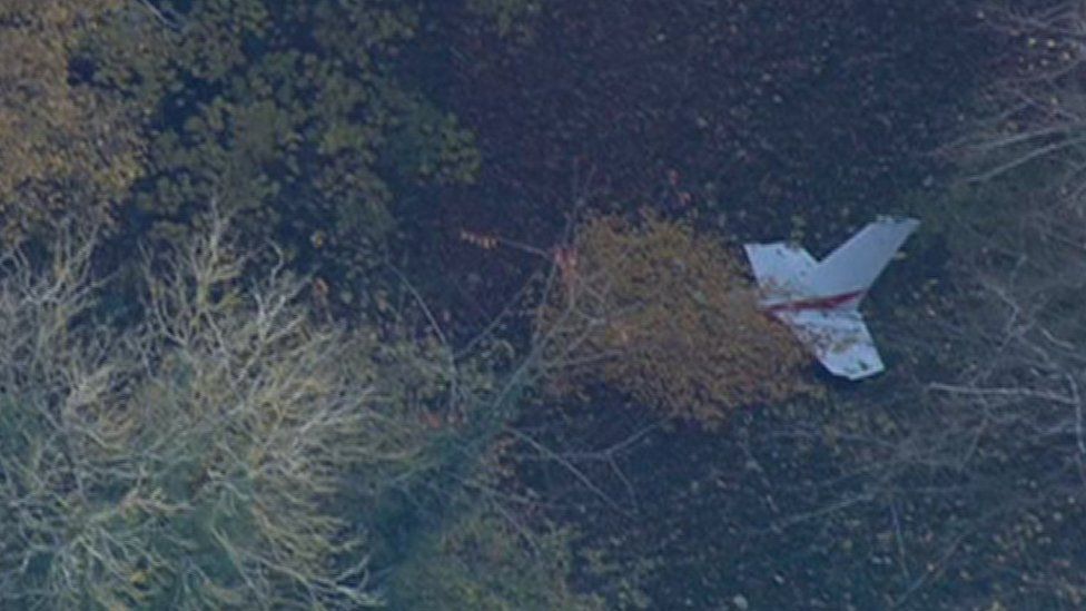 Aerial shot of the crash