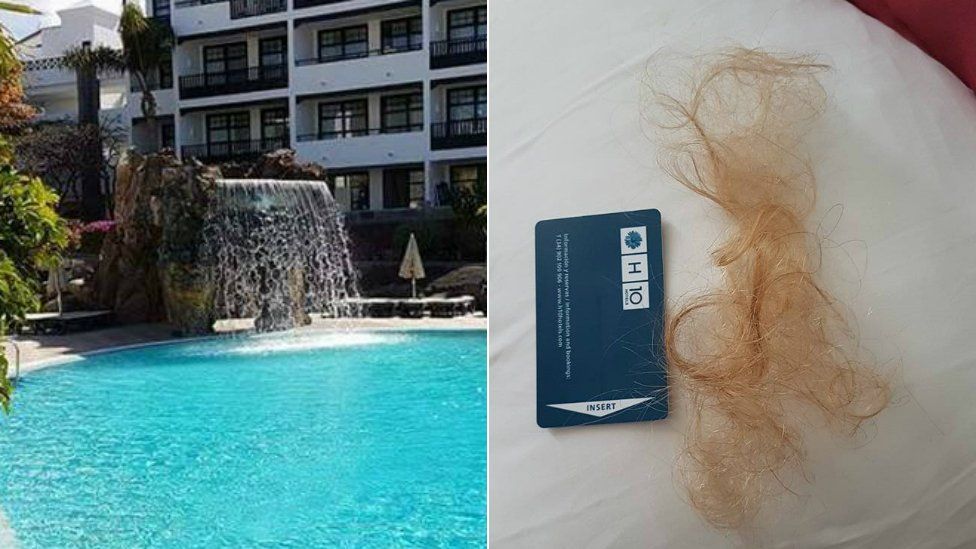 Swimming pool at H10 Rubicon Palace and clump of hair